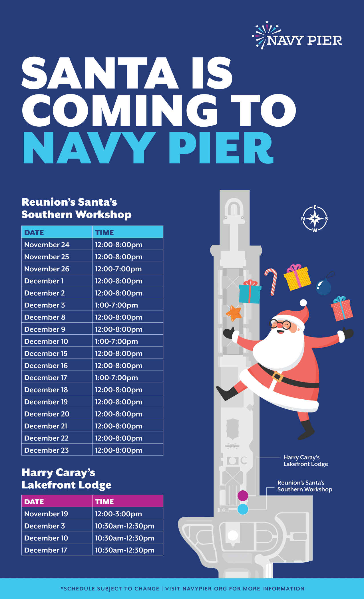 Navy Pier Santa 2023 Schedule
